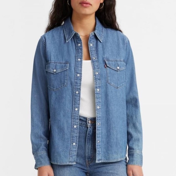 Levi's Iconic Western Denim Shirt Size Small - Picture 1 of 7